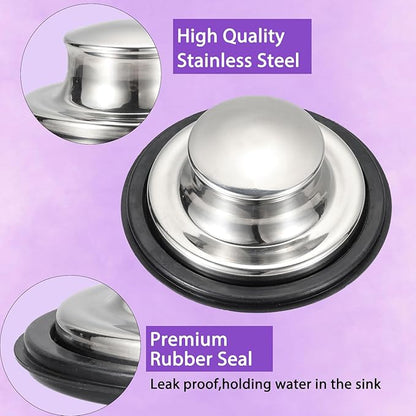 2 Pack Kitchen Sink Drain Strainer with Handle 4.5 inch Diameter, Rust Free (Kitchen Sink Stopper)