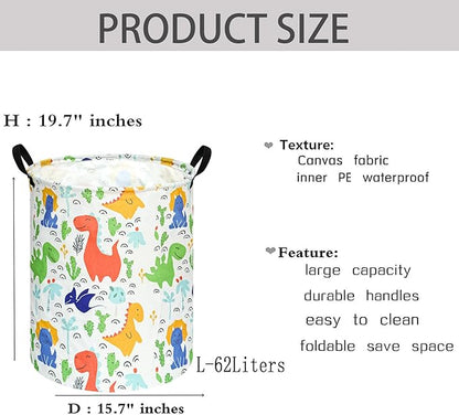 KUNRO Round Laundry Gift Basket Storage Hamper, Clothes Storage Organizer Bins, Shelf Basket with Handles for Room Decor