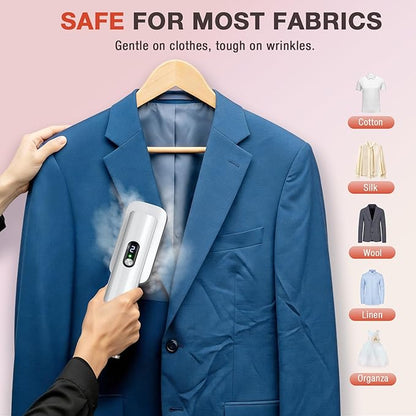 Steamer for Clothes, 2-in-1 Portable Handheld Garment Steamer, Dual Voltage 100-240V, 15s Fast Heat-Up, 90ml Water Tank, Lightweight Portable Garment Steamer, Powerful Wrinkle Remover for Travel/Home