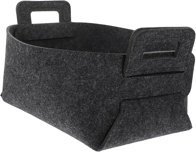 VICASKY Foldable Laundry Basket Organizer with Handles Capacity Polyester Hamper for Clothes and Blankets and Portable Storage Bin for Nursery and Home Deep Gray