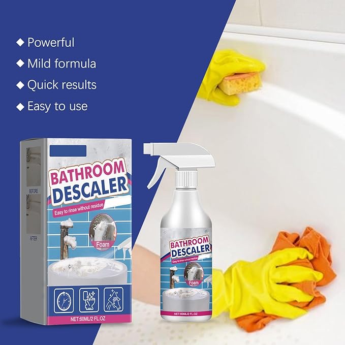 Heavy Duty Bathroom Scrubbing Solution, New Upgrade Bathroom Descaler, Stubborn Stains Cleaner, Bathroom Descaler Cleaners, All Purpose Bathroom Cleaner Spray for Home Kitchen (2PCS)