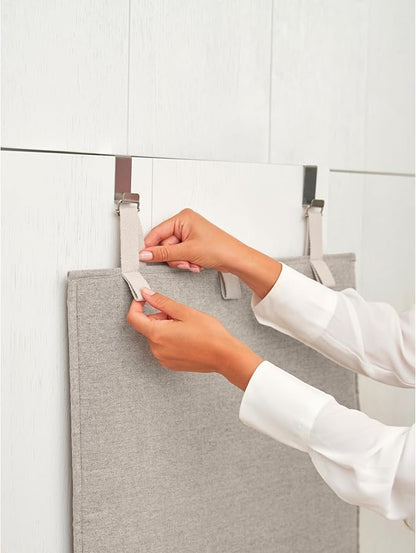 Brabantia - Door Steam Blanket - Heat-Resistant Mat for Clothes Steaming - Over Door Hooks, Protective Back Layer, & Loops for Hangers - Easier Steaming with Handheld Steamers - 43 x 20" - Gray