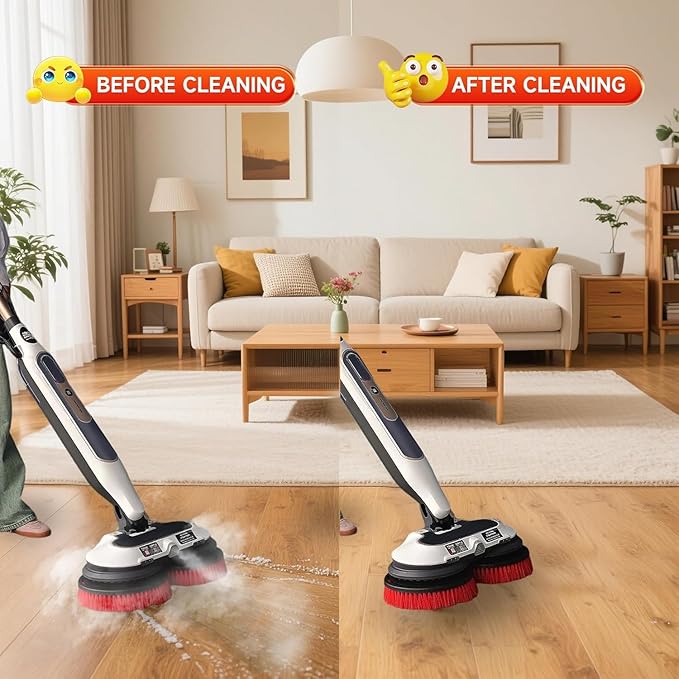 Steam Mop Pads Replacement Brush Head for Shark Steam and Scrub Mop S7000 s7001 S8201 Series Brush Heads with Nylon Bristles, Deep Clean Hardwood & Tile Floors Grout, Scratch-Free Polish (red)