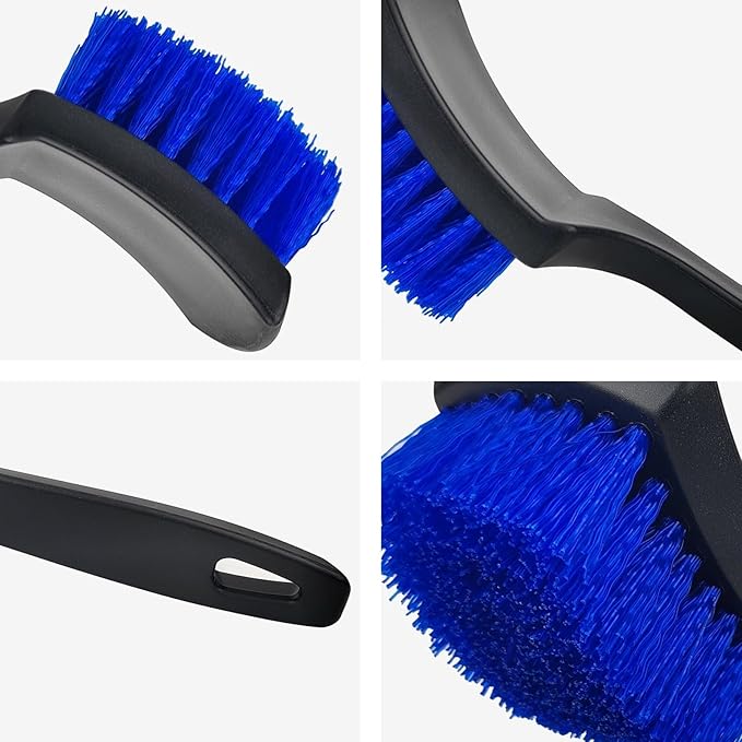 8.3" Car Tire Wash Brush, Carpet Cleaning and Scrub Brush for Floor Mats, Car Detailing Brushes Hard Bristles Wheel Brush for Car Interior and Home, Wheels, Rims, Motorcycles, Bicycles (Blue)