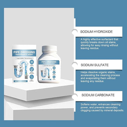 Drain Unblocker, Sink Unblocker, Toilet Cleaner, Fast-Acting Sink Toilet Drain Cleaner, Dissolves Hair Grease Soap Scum, Clog Remover & Pipe Deodorizer for Pipes Home Use (1PC)