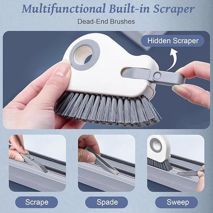 2 in 1 Groove Cleaning Brush Window Track Cleaning Tools, Multifunction Grout Cleaner Tool Grip Brush Hard Bristle Crevice Cleaning Brush for Sliding Door Track, Window Sill, Window Seal