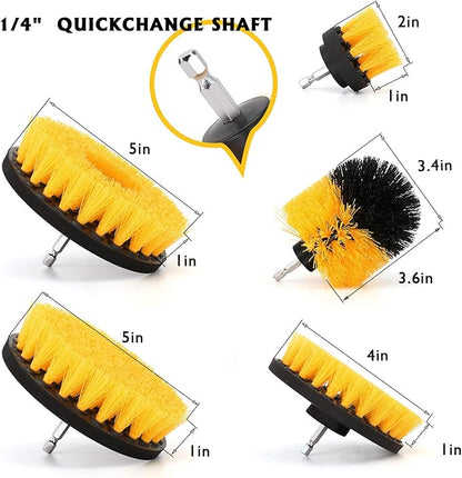 5 Pieces Drill Brush Attachments, Scrubber Brush for Drill, Power Cleaning Kit for Carpet, Car Detailing, Bathroom Surface, Upholstery, Grout, Tiles, Sinks, Shower, Boat, Corner
