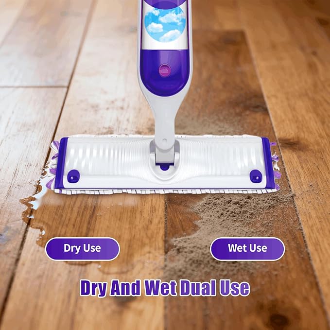 10 Pack Disposable Mopping Pads Refills for Swiffer PowerMop Multi-Surface & Wood Mops, Spray Clean Pads Replacement for Floor Cleaning（Purple Without Handle）
