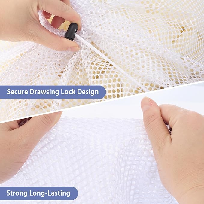 3 Pcs Sturdy Mesh Laundry Bags Large Mesh Laundry Bag 23.6 x 31.5 Inches with Drawstring Closure Washing Machine Bags for Delicates Suitable for Clothes Bed Linen Travel and Family Use