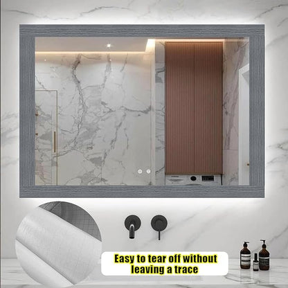 Teemall 10M Black Wood Grain Removable PVC Waterproof Border Wall Decor Removable Self Adhesive Kitchen Bathroom Tiles Sticker Wallpaper 4.2x390 (Dark Gray, 4" x 390")