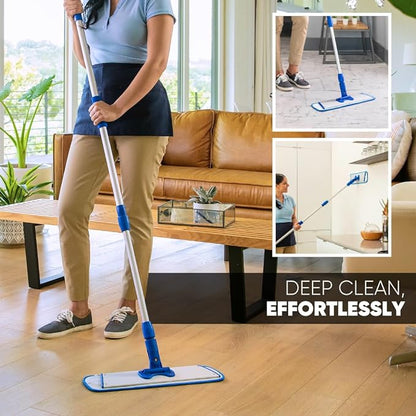 Microfiber Wholesale 18 inch Microfiber Mop Pads - Machine Washable, Reusable, Refills & Replacement Wet Mop Heads Compatible with Any Microfiber Flat Mop System (18 Pack)