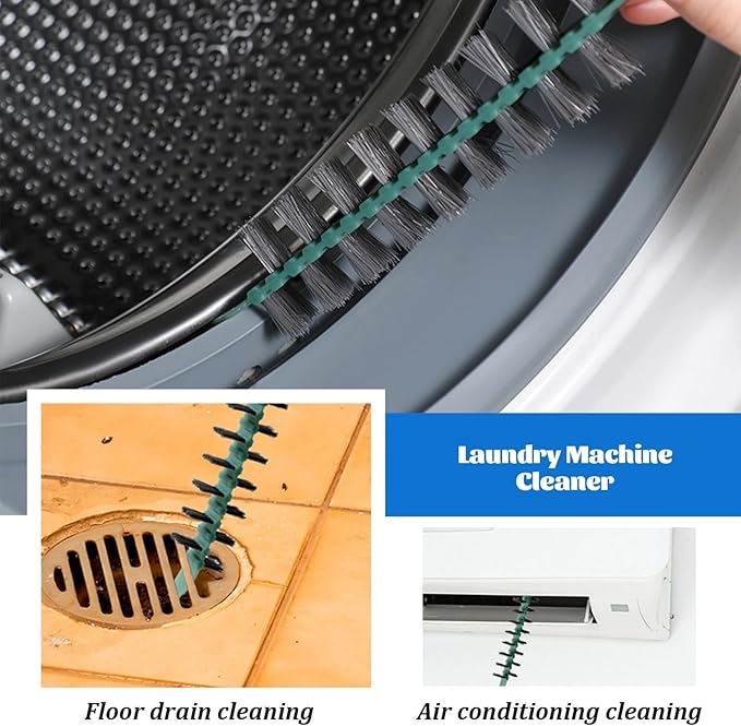 Laundry Brush, 3Pcs Washing Machine Cleaning Brush, Flexible Nylon Bristles Laundry, 0.8x23.6in Effective Reusable Cleaning Tool for Washing Machine Drums for Daily Use