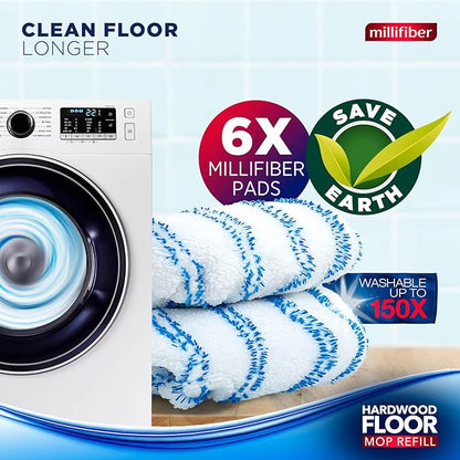 Millifiber Microfiber Mop Refills 15x8 Inches, 6-Pack (Mop is Not Included)