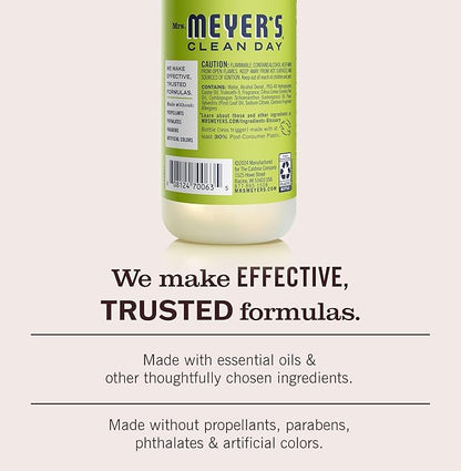 MRS. MEYER'S CLEAN DAY Room Freshener, Lemon Verbena Scent, 8 Ounce Non-Aerosol Spray Bottle (Pack of 3)