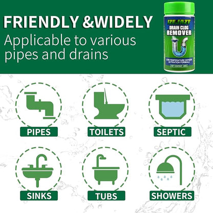 Drain Clog Remover Powder - Fast Acting Formula for All Drains, Kitchen, Bathroom, Sink & Shower - 100% Effective to Eliminate Hair, Grease, and Blockages - [2Pack ]