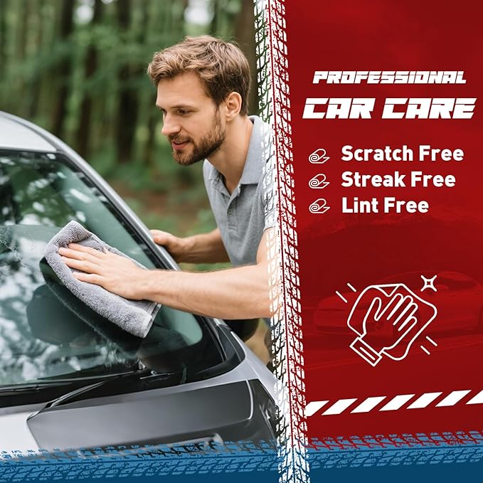 Microfiber Cleaning Cloths Bulk-15 Pack, Gray Microfiber Towels for Cars, Ultra Absorbent Microfiber Towel Weave Grime & Liquid for Streak-Free Mirror Shine - Car Washing Cloth, 12x12 inches