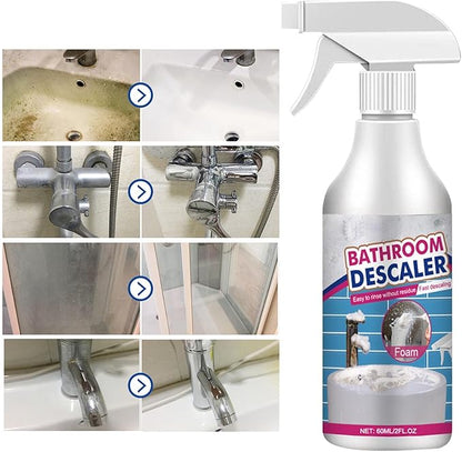 Bathroom Descaler Foam Cleaner Spray, Fast-Acting Powerful Stubborn Stains & Limescale Remover, All-Purpose Bubble Foam Cleaner for Bathroom, Toilet, Shower, Glass, Sink and More (2)