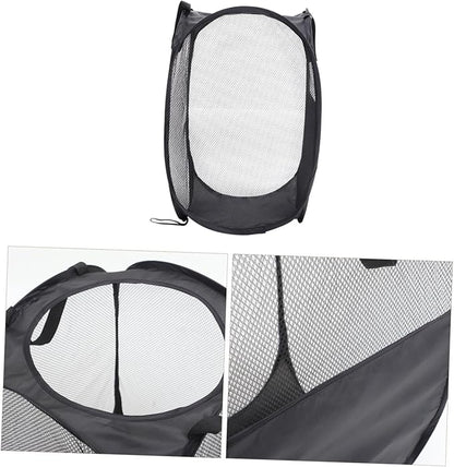 HEALLILY Large Capacity Laundry Basket Portable Laundry Bin Mesh Lid for Dorm Home Bathroom Washroom