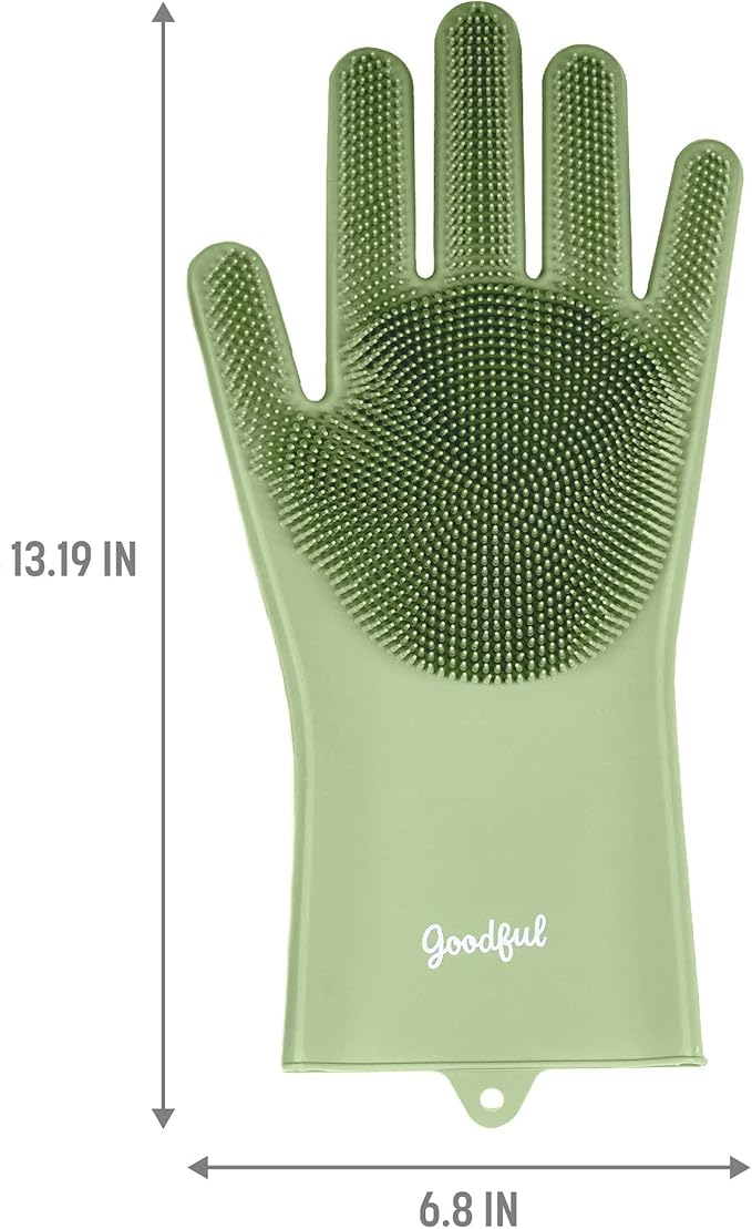Goodful Silicone Kitchen Rubber Gloves, Oversized, Reusable, Waterproof