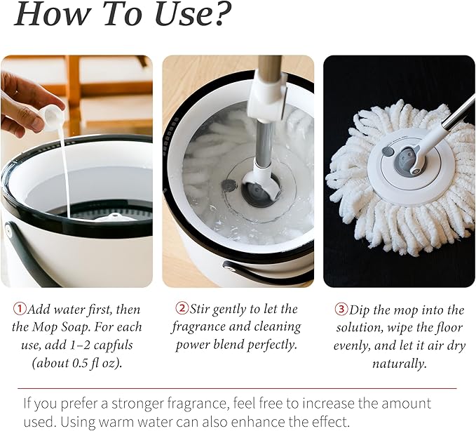 Mop Soap with Long Lasting Premium Perfume, 4X Concentrated Floor Cleaner, Multi Surface Solution for Hardwood, Tile, LVP, Laminate, Pet Friendly, 32 fl oz (Island Coconut)