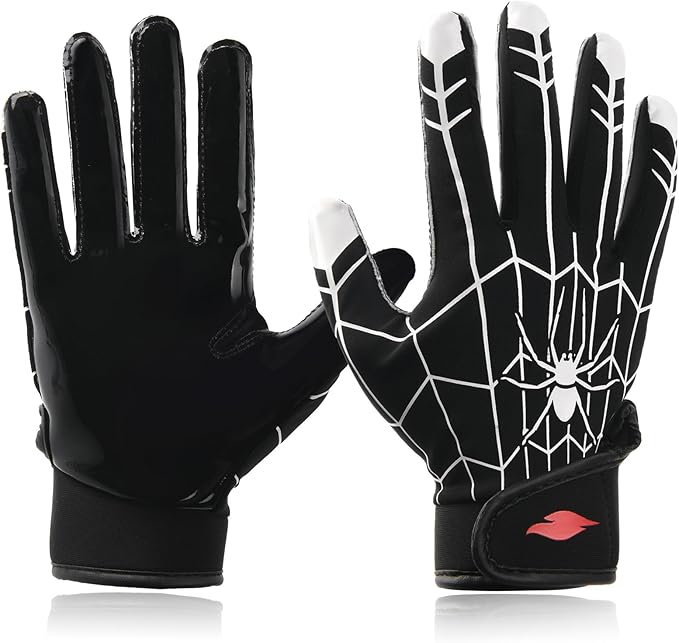 Kids Football Gloves Youth Enhanced Grip Silicone Wide Receiver Gloves