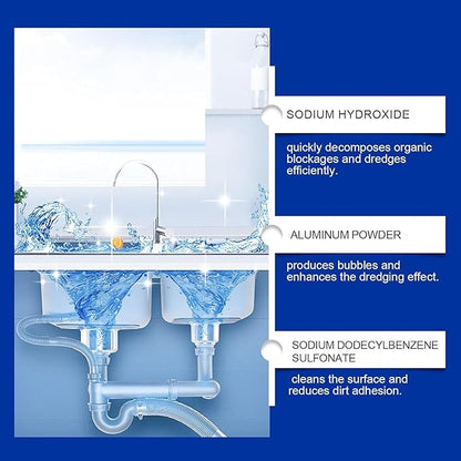 Sink and Drain Cleaner, Multi-functional Sink and Drain Cleaner Powder, Pipe Dredging Agent, for Kitchen Toilet Pipeline Quick Cleaning Tool (3pcs)