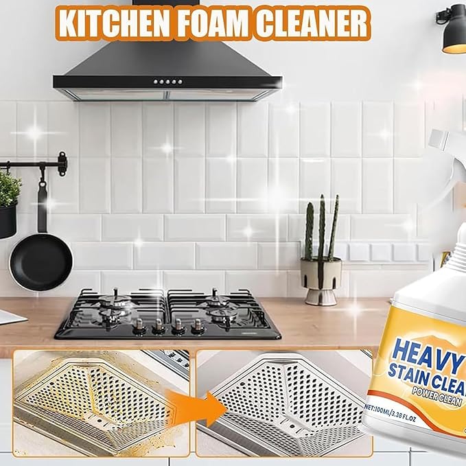 Heavy Duty Degreaser Cleaner Spray,Clean Up Kitchen Oil Stains, All Purpose Kitchen Heavy Oil Cleaning Agent, Powerful Clean Kit-chen Oi l Stains Spray, Enemy Foaming Cleaner (1, 1)