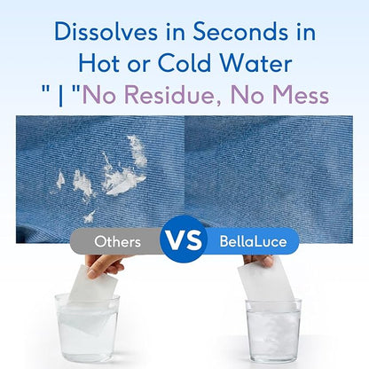 BellaLuce Laundry Detergent Sheets – 240 Loads Relaxing Scent, Hypoallergenic & Eco-Friendly Laundry Sheets Detergent, Plastic-Free Washer Sheets for Home, Dorm & Apartment