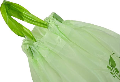 UNNI Compostable Drawstring Bags, 5.2 Gallon, 20 Liter, 60 Count, Heavy Duty 1 Mil, Small Kitchen Food Scrap Waste Bags, ASTM D6400, US BPI, CMA & Europe OK compost Certified, San Francisco