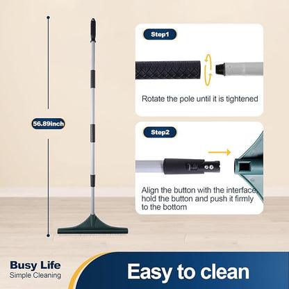 Yocada Carpet Rake for Pet Hair Removal Reusable Pet Hair Remover Telescopic Carpet Scraper Sweeper Cat Dog Hair Remover Rake Brush for Rugs Mats 56.69"