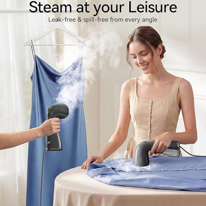 HiLIFE Steamer for Clothes, Portable Handheld Design, 240ml Big Capacity, 700W, Strong Penetrating Steam, Removes Wrinkle, for Home, Office and Travel(ONLY FOR 120V) (Midnight Grey)