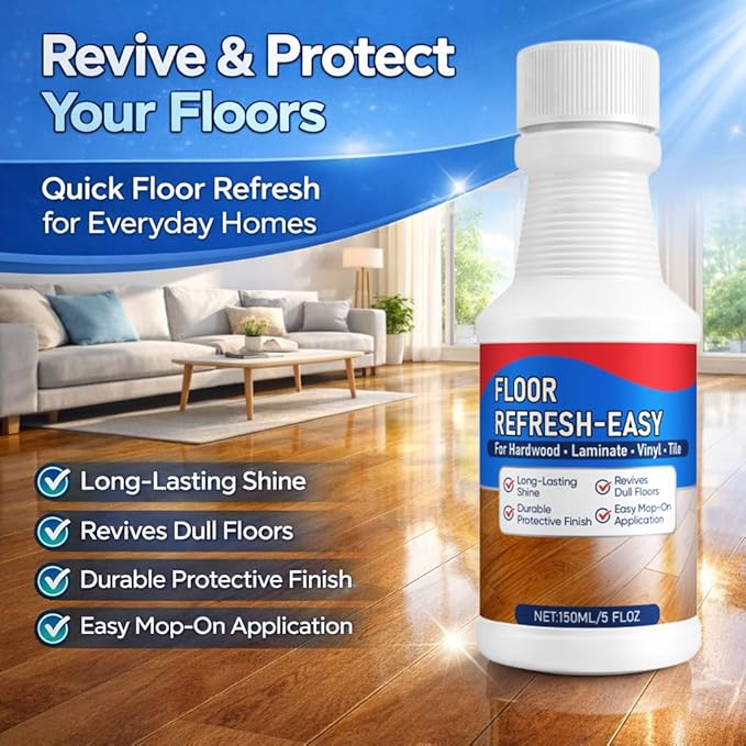 Floorevive Floor Restore for Wood Floors, Floorrevive Restorer, Revitalize, Protect, Shine Wood, Restore a Finish for wood, Quick-Drying Protective Finish 5 Fl Oz