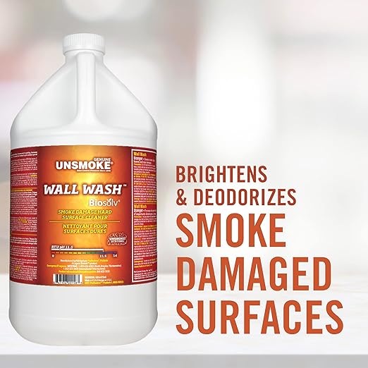 Wall Wash with Biosolv, Multipurpose Degreaser for Walls and Smoke Damage, Hard Surface Cleaner, 1-Gal Bottle