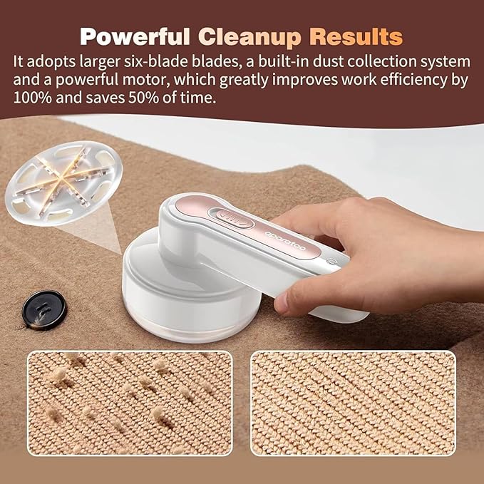 Fabric Shaver, Lint Remover, Lint Shaver with 3 Replaceable Blades, Sweater Shaver, Clothes Shaver, Fabric Pilling Remover, Rechargeable Fabric Shaver for Furniture, Electric Lint Remover for Clothes