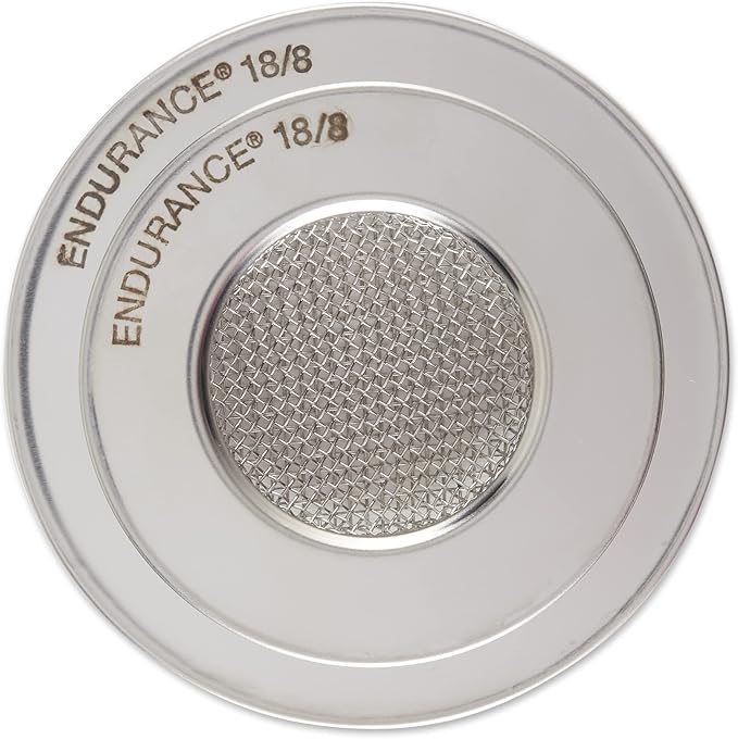 RSVP International Stainless Steel Kitchen Sink Strainer, Food Scrap Trap, Dishwasher Safe, Stainless Steel, Strainer Set of 2 Assorted