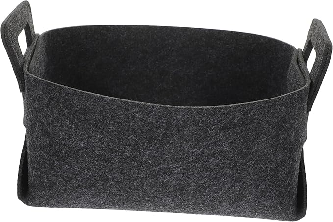 iplusmile Foldable Laundry Basket Organizer with Handles Felt Storage Bin for Dirty Clothes Household Items Sturdy Collapsible Hampers for Bedroom Nursery Closet Deep Gray