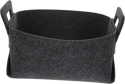 iplusmile Foldable Laundry Basket Organizer with Handles Felt Storage Bin for Dirty Clothes Household Items Sturdy Collapsible Hampers for Bedroom Nursery Closet Deep Gray