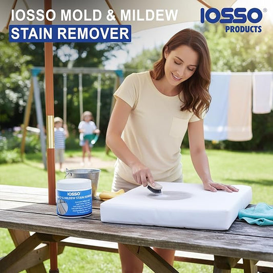 Iosso Mold & Mildew Stain Remover – Color Safe for Awnings, Tents & Boats – Concentrated Formula Makes 3 Gallons – Biodegradable, Non-Chlorine Fabric Cleaner