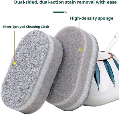 5 Pack Heavy Duty Cleaning Sponges Eraser for Kitchen Bathroom and Home Use, Multipurpose Emery Scrubber Pads, Durable Dish Scrubbing Sponge for Sink Pot Pan Tub Shower (Silvery)