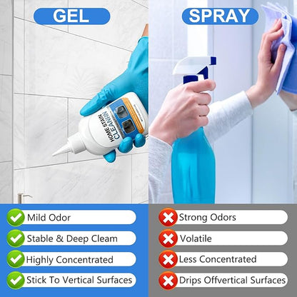 Home Stain Cleaner Gel,Home Remover Gel for Washing Machine, Refrigerator Strips,Household Stain Remover Gel,Cleaning Tiles Grout Sealant Home Kitchen Sinks Bathroom - 3.38Fl Oz