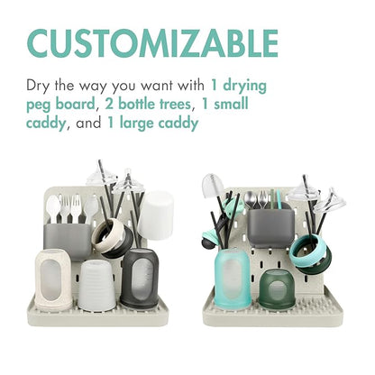 Boon Groove Vertical Baby Bottle Drying Rack - Customizable Drying Rack for Bottles, Toddler Cups, and Baby Accessories - Baby Bottle-Feeding Supplies - Holds 6 Baby Bottles (Pack of 2)