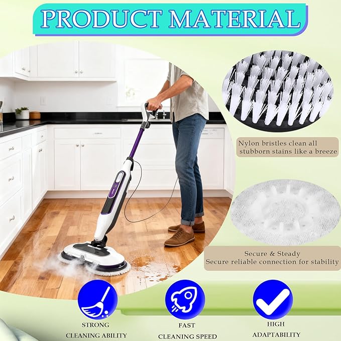 Steam Mop Replacement Pads for Shark S8201 S8002BRN S7001 S7201 S7000AMZ S7000 S7005 S7020 S7001C Steam Mop Brush, Steam & Scrub All-in-One Scrubbing and Sanitizing, Dirt Grip Scrub Washable Pad/Brush