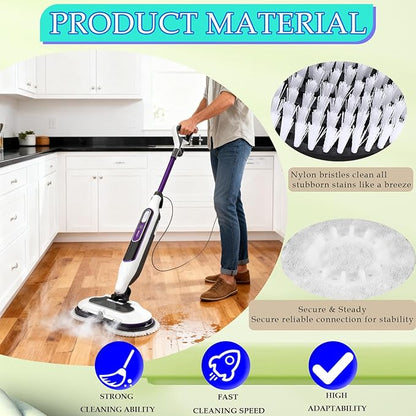 Steam Mop Replacement Pads for Shark S8201 S8002BRN S7001 S7201 S7000AMZ S7000 S7005 S7020 S7001C Steam Mop Brush, Steam & Scrub All-in-One Scrubbing and Sanitizing, Dirt Grip Scrub Washable Pad/Brush