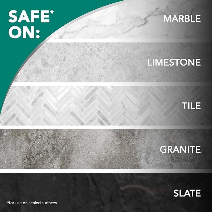 Weiman Disinfecting Granite and Stone Countertop Cleaner and Polish - Safely Cleans & Shines Marble, Quartz Quartzite Slate, Limestone, Corian, Laminate Tile, 64 Oz, 2 Pack
