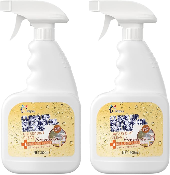 2Pcs All Purpose Cleaner, Remove Stains Cleaning Spray, Lemon Breeze Scent Multipurpose Heavy Duty Degreaser, Kitchen Cleaning Supplies Removes Oil Stains On Microwave & Oven & Stove Top