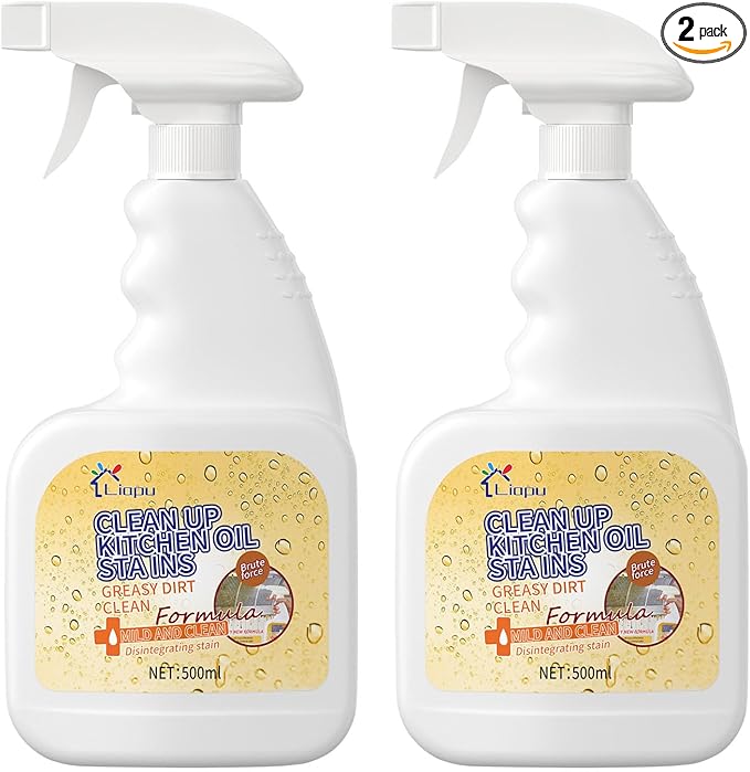 2Pcs All Purpose Cleaner, Remove Stains Cleaning Spray, Lemon Breeze Scent Multipurpose Heavy Duty Degreaser, Kitchen Cleaning Supplies Removes Oil Stains On Microwave & Oven & Stove Top