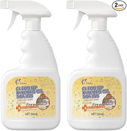 2Pcs All Purpose Cleaner, Remove Stains Cleaning Spray, Lemon Breeze Scent Multipurpose Heavy Duty Degreaser, Kitchen Cleaning Supplies Removes Oil Stains On Microwave & Oven & Stove Top
