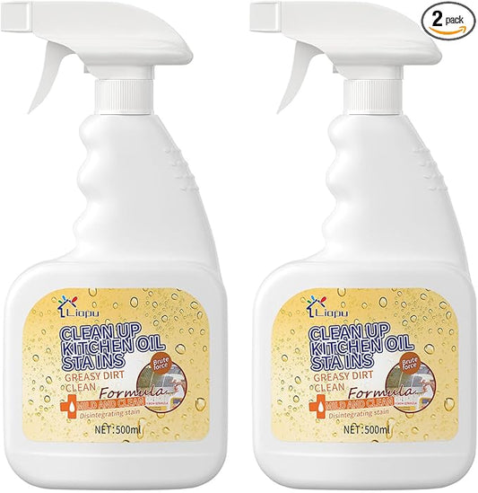 2Pcs All Purpose Cleaner, Remove Stains Cleaning Spray, Lemon Breeze Scent Multipurpose Heavy Duty Degreaser, Kitchen Cleaning Supplies Removes Oil Stains On Microwave & Oven & Stove Top