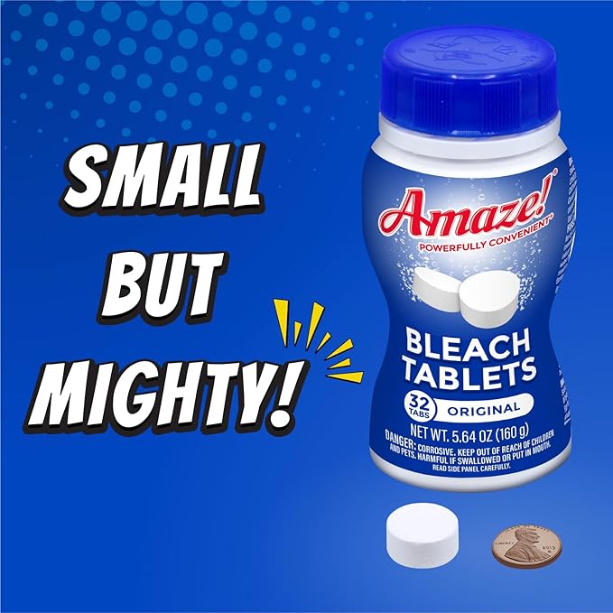 AMAZE Ultra Concentrated Bleach Tablets [6 bottles] - Lavender Scent - for Laundry, Toilet, and Multipurpose Home Cleaning. No Splash Liquid Bleach Alternative