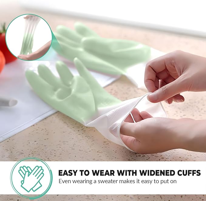 1 pair Reusable Household Gloves, Rubber Dishwashing gloves,Kitchen Cleaning, Working, Painting, Gardening, Pet Care